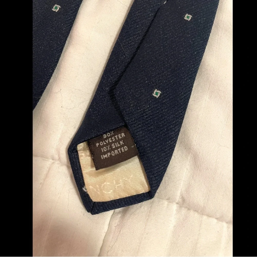 Givenchy Monsieur Tie Mens Navy Blue Geometric Polka Dot Silk Blend Necktie